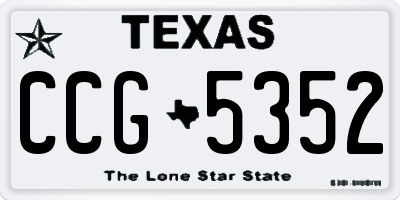 TX license plate CCG5352