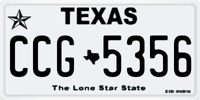TX license plate CCG5356