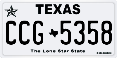 TX license plate CCG5358