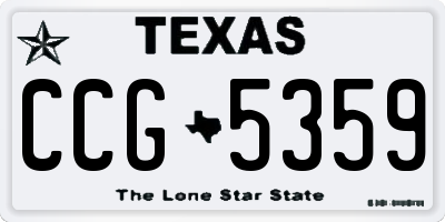 TX license plate CCG5359