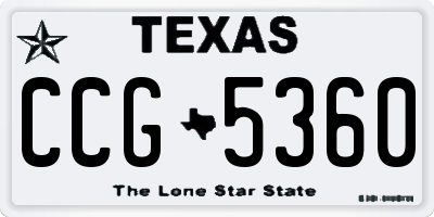 TX license plate CCG5360