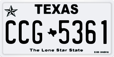 TX license plate CCG5361