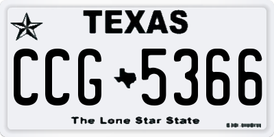 TX license plate CCG5366