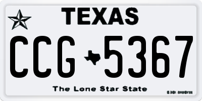 TX license plate CCG5367