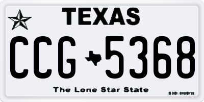 TX license plate CCG5368