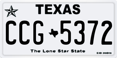 TX license plate CCG5372