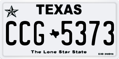 TX license plate CCG5373