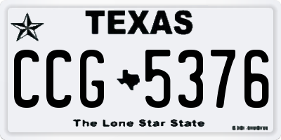 TX license plate CCG5376