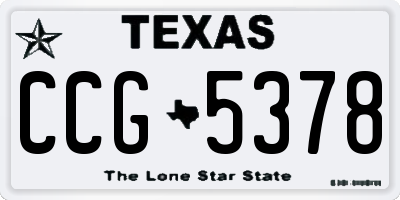 TX license plate CCG5378
