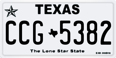 TX license plate CCG5382