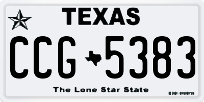 TX license plate CCG5383