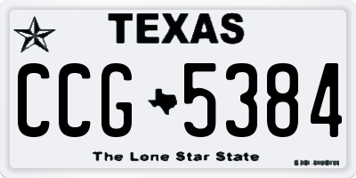 TX license plate CCG5384