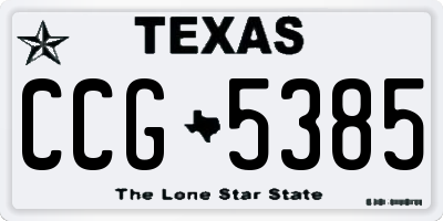 TX license plate CCG5385