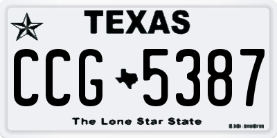 TX license plate CCG5387