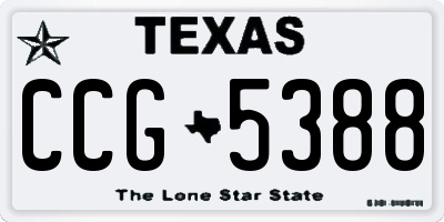 TX license plate CCG5388