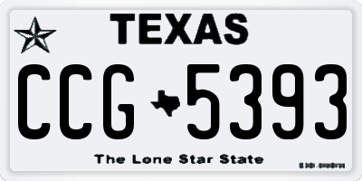 TX license plate CCG5393
