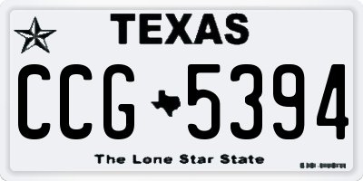 TX license plate CCG5394