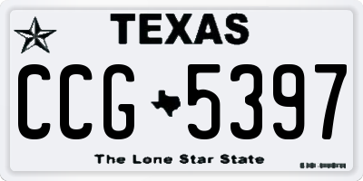 TX license plate CCG5397