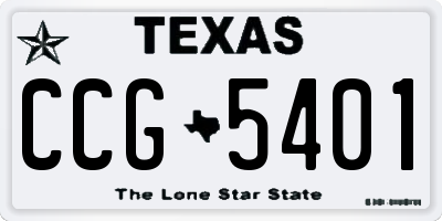TX license plate CCG5401