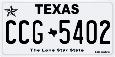 TX license plate CCG5402