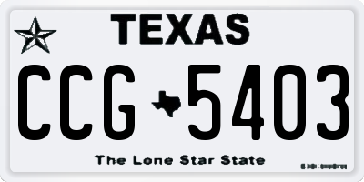 TX license plate CCG5403