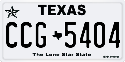 TX license plate CCG5404