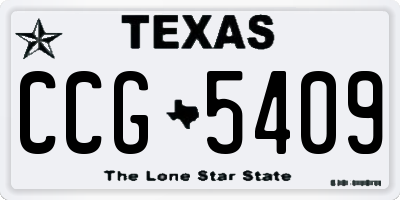 TX license plate CCG5409