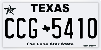 TX license plate CCG5410