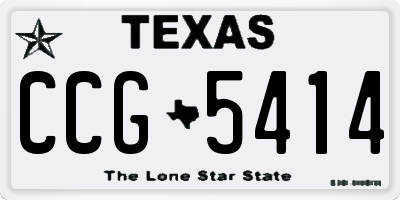 TX license plate CCG5414