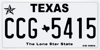 TX license plate CCG5415