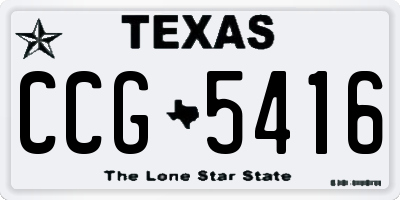 TX license plate CCG5416