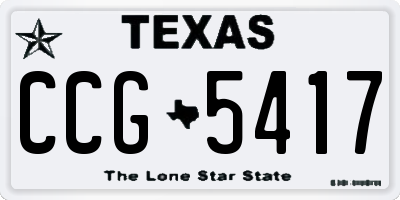 TX license plate CCG5417