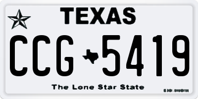 TX license plate CCG5419