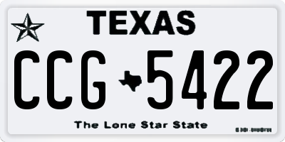 TX license plate CCG5422