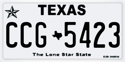 TX license plate CCG5423