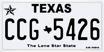 TX license plate CCG5426