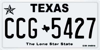 TX license plate CCG5427