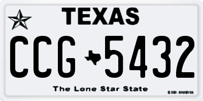 TX license plate CCG5432
