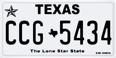 TX license plate CCG5434