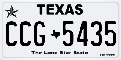TX license plate CCG5435