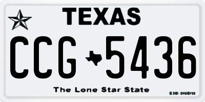 TX license plate CCG5436