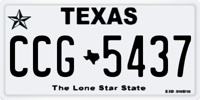 TX license plate CCG5437