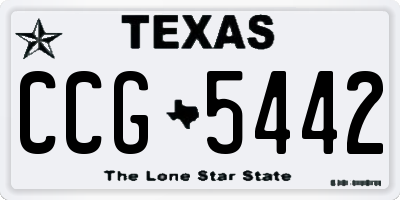 TX license plate CCG5442