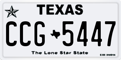TX license plate CCG5447