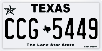 TX license plate CCG5449