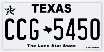 TX license plate CCG5450