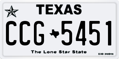 TX license plate CCG5451