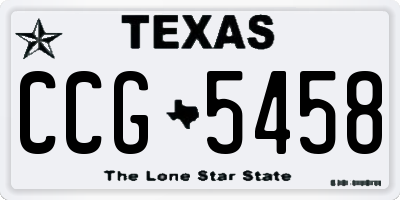 TX license plate CCG5458