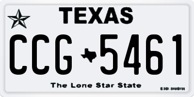 TX license plate CCG5461