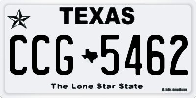TX license plate CCG5462